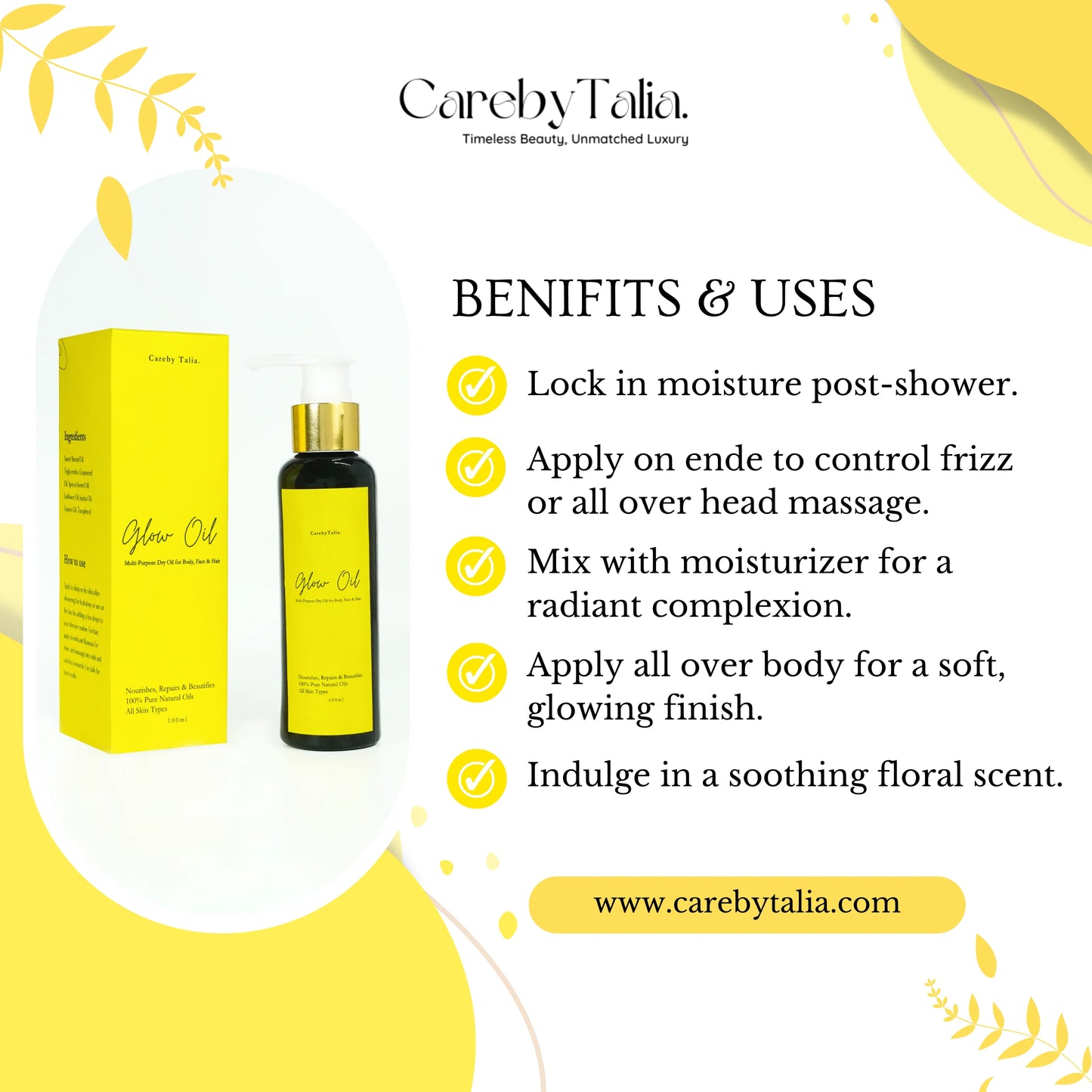 Glow Oil – Multi Purpose Dry oil for Body, Hair & Face