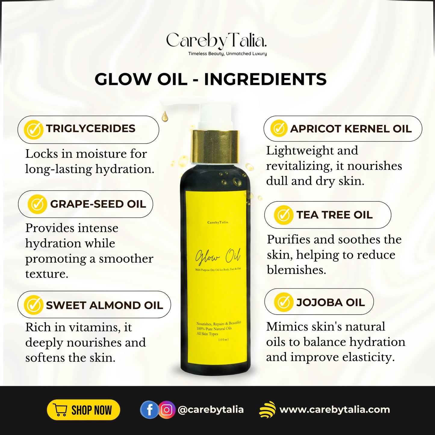 Glow Oil – Multi Purpose Dry oil for Body, Hair & Face