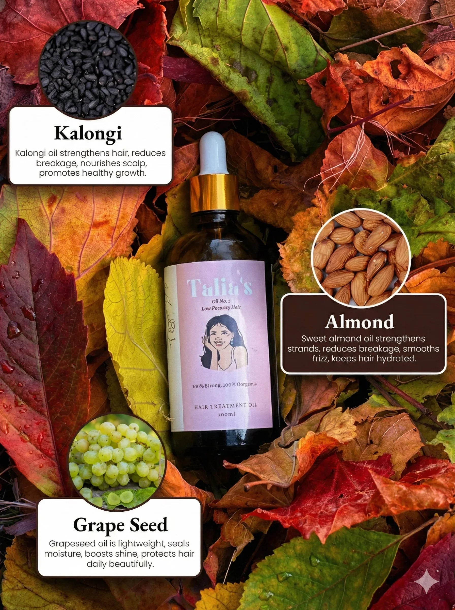 Hair Oil W/ Grapeseed, Watermelon & Cica.